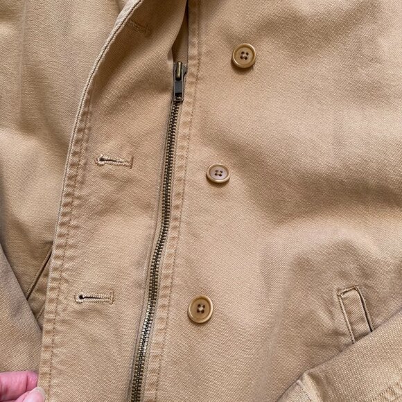 Vtg Lauren Ralph Lauren Womens Canvas Jacket Sz L Button Zip Chore Trucker 90s - Picture 9 of 14